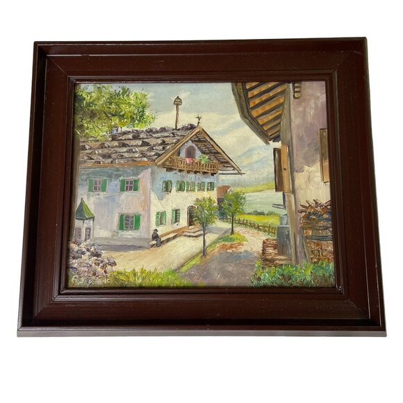 Vintage German Landscape Oil Painting Signed J Brade of Munchen Framed Art B c u - Picture 1 of 5